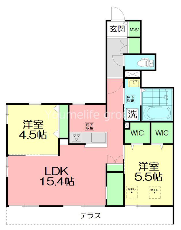 サウスメゾン(2LDK/1階)の間取り写真