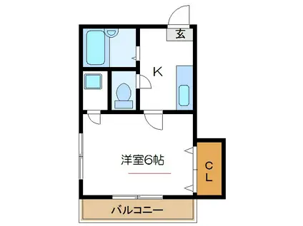 ベル・カルフール(1K/4階)の間取り写真