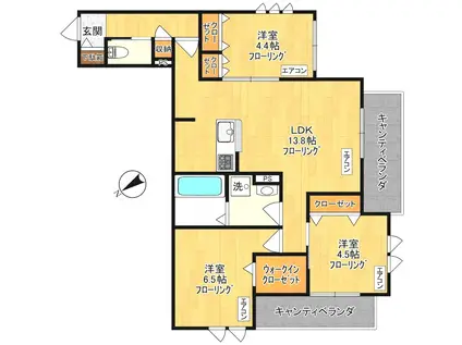 ゲートフロント(3LDK/2階)の間取り写真