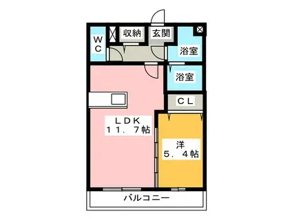 サンシャイン(1LDK/3階)の間取り写真