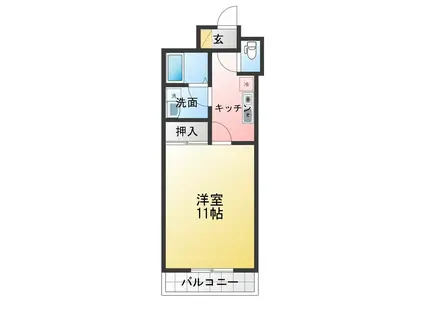 リバパレス稲毛(1K/3階)の間取り写真