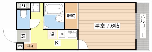 マジェスト旭(1K/2階)の間取り写真