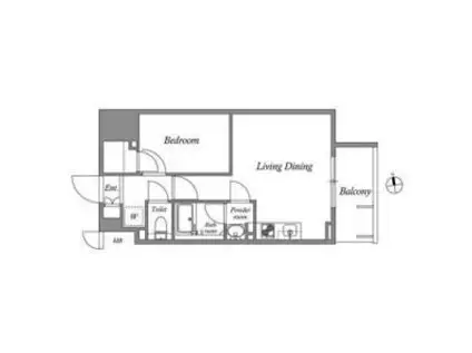 LASANTE東別院(1LDK/14階)の間取り写真