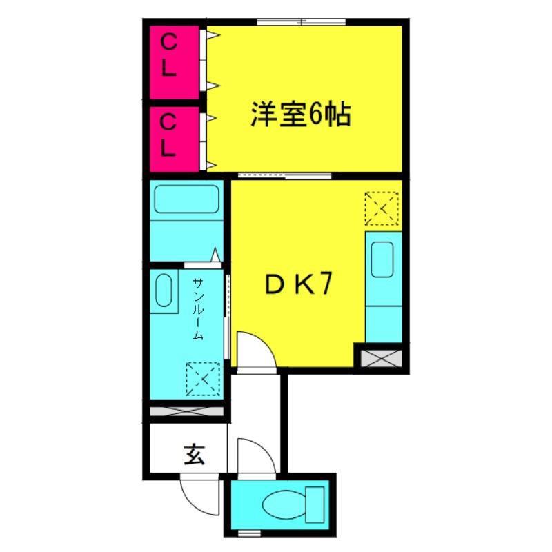 SOLATIO(1DK/1階)の間取り写真