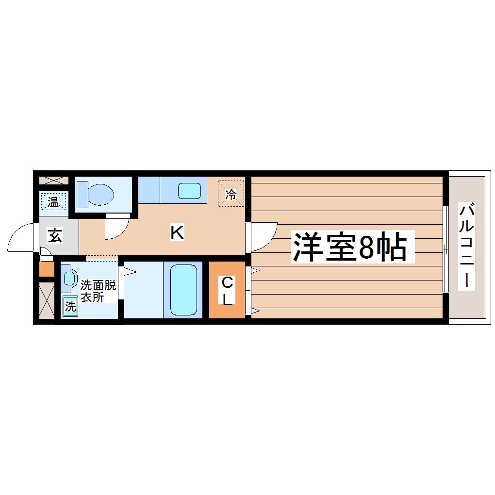 NOBLEHILLS(1K/2階)の間取り写真