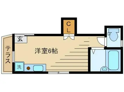 プチメゾン朝日III(ワンルーム/1階)の間取り写真