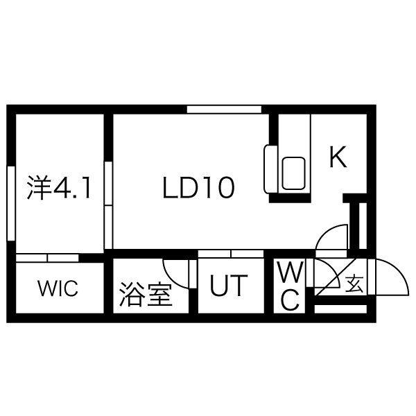FERIO146 フェリオ(1LDK/4階)の間取り写真