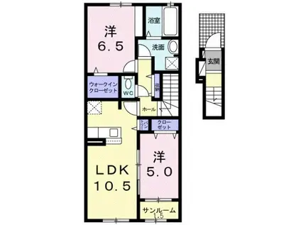 ベレタ B(2LDK/2階)の間取り写真