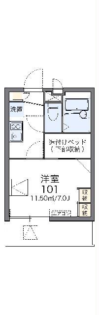 レオパレスBLUENOTE(1K/2階)の間取り写真