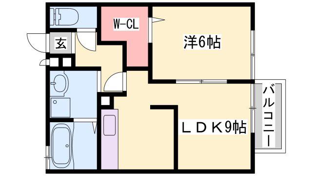 ルミエール(1LDK/2階)の間取り写真