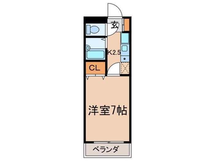 サンライト(1K/2階)の間取り写真