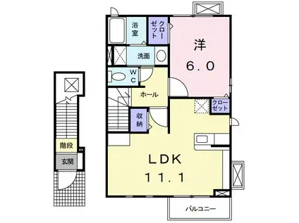 MOMO HOUSE(1LDK/2階)の間取り写真