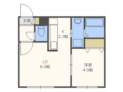 エール 平岸(1DK/3階)の間取り写真