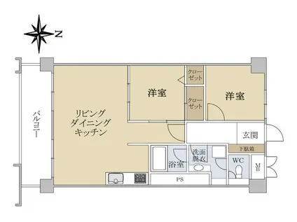 オアシスマンションプレジデント光が丘(2LDK/7階)の間取り写真