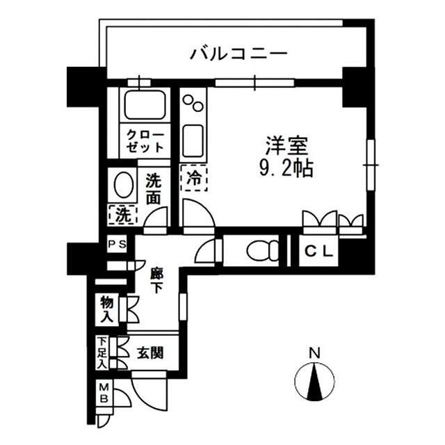 レジディア中落合A棟(ワンルーム/2階)の間取り写真