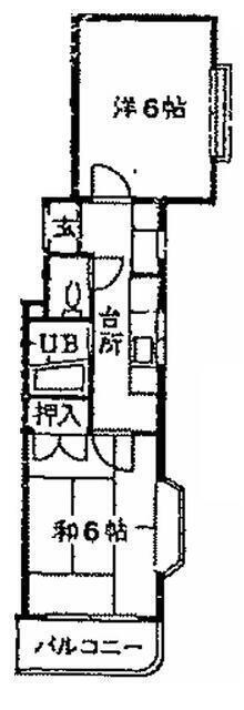 ブリックメゾン1号館(2K/3階)の間取り写真