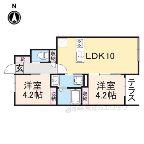 ステイザテラス王寺(2LDK/2階)の間取り写真