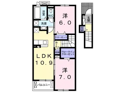 SCHON IV(2LDK/2階)の間取り写真