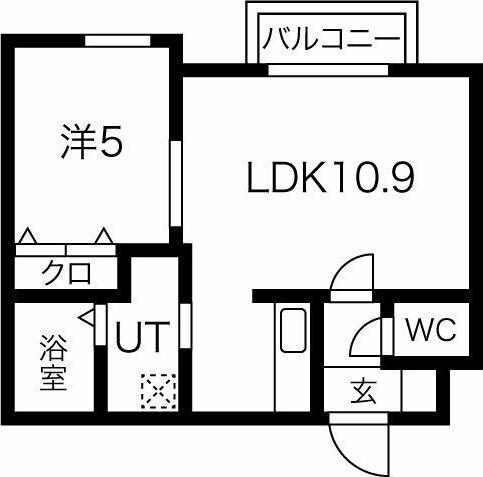 DOMUS(1LDK/2階)の間取り写真