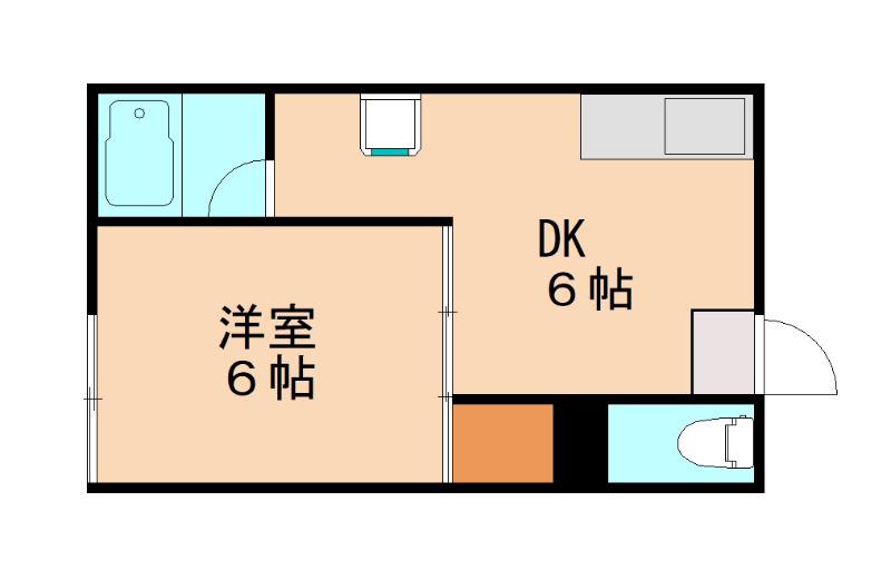 サチ代荘(1DK/2階)の間取り写真