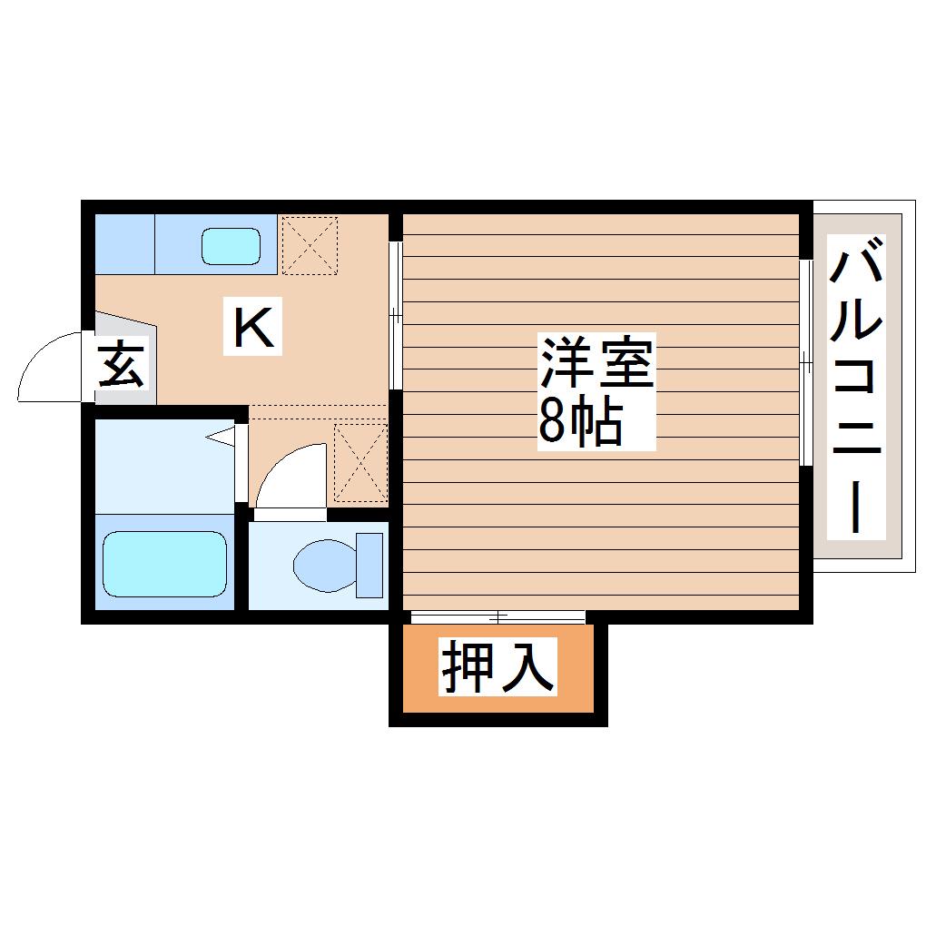 コーポ藤(1K/2階)の間取り写真