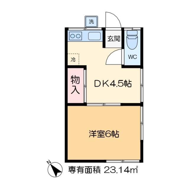 美藤荘(1DK/2階)の間取り写真