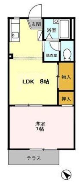 サンベルテ菅沼II(1LDK/1階)の間取り写真