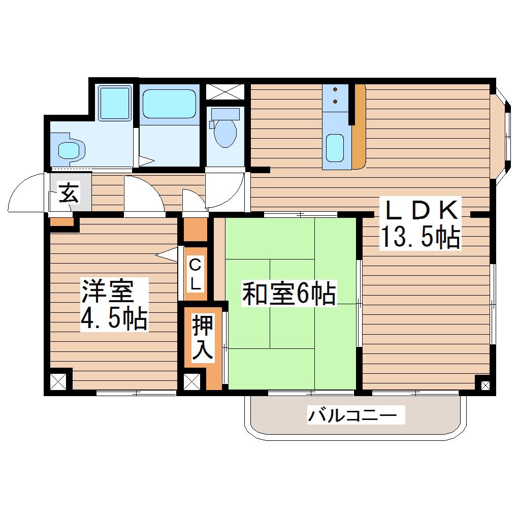 PRIERII(2LDK/4階)の間取り写真