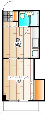 田辺マンション(1DK/3階)の間取り写真