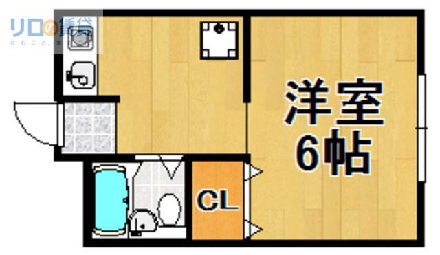 M・Tビル(1K/1階)の間取り写真