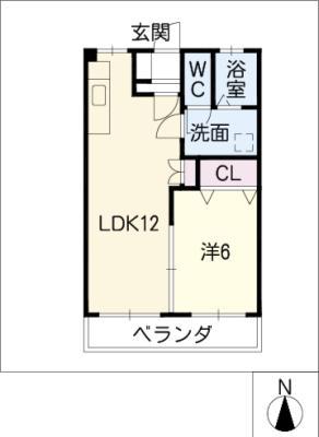 リバティー鈴木(1LDK/1階)の間取り写真