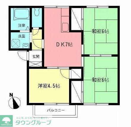 ソンネンドルフ(3DK/2階)の間取り写真