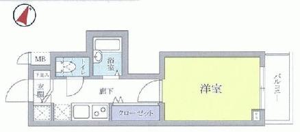 ルーブル南長崎(1K/2階)の間取り写真