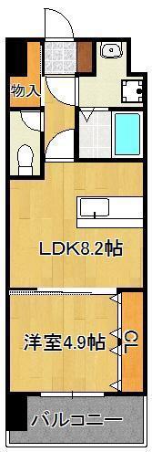 ビクトワール歯大前(1LDK/6階)の間取り写真