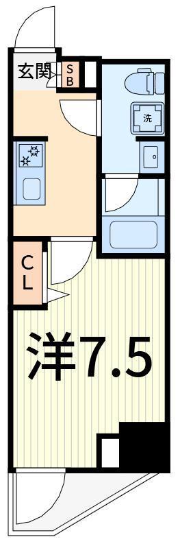 RELUXIA亀有(1K/11階)の間取り写真