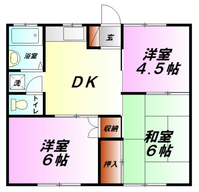和光ハイツ(3DK/2階)の間取り写真