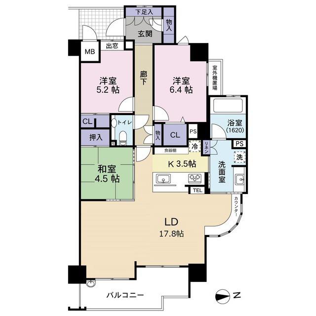 アルファステイツ高取(3LDK/3階)の間取り写真