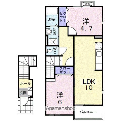 コリーヌ華I(2LDK/2階)の間取り写真