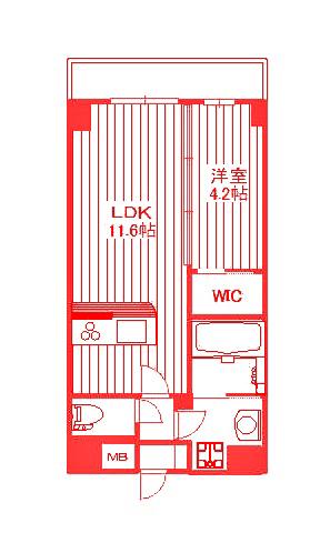 PROSPAILE(1LDK/6階)の間取り写真