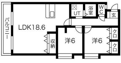 丸竹マンション(2LDK/2階)の間取り写真