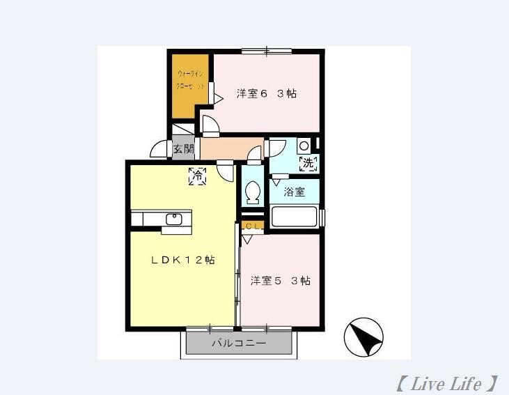 YS HILL(2LDK/1階)の間取り写真