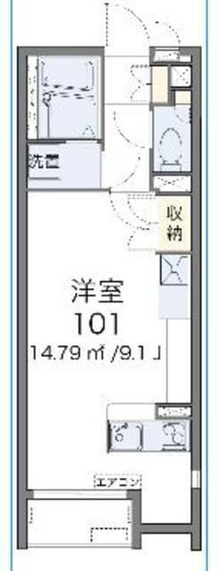 レオネクスト神木本町(ワンルーム/1階)の間取り写真