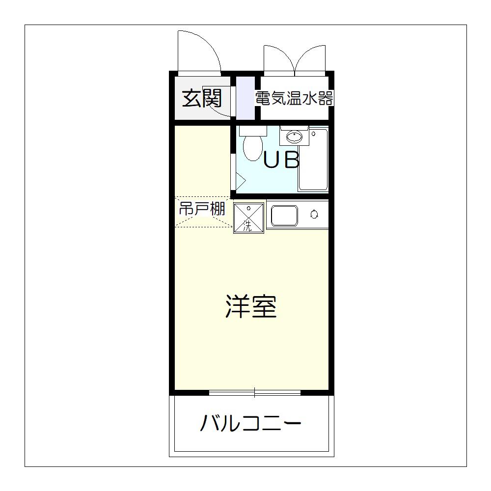 プチメゾン室見(ワンルーム/6階)の間取り写真