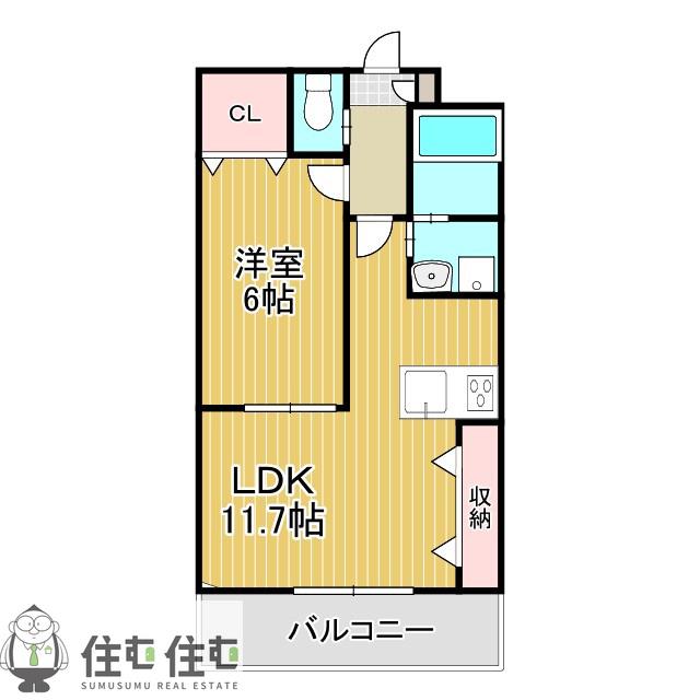 ビクトリア浄水(1LDK/3階)の間取り写真