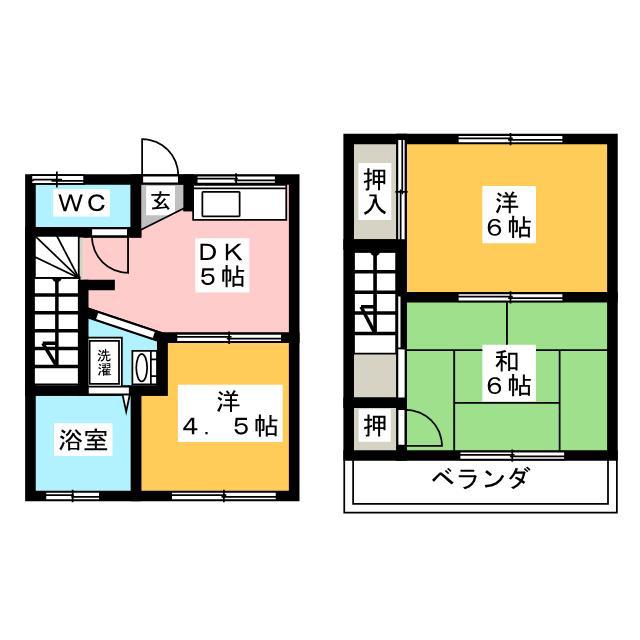 ハイツ秋葉B(3DK/1階)の間取り写真