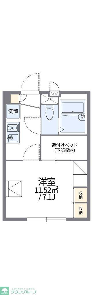 レオパレス谷保第三公園(1K/1階)の間取り写真