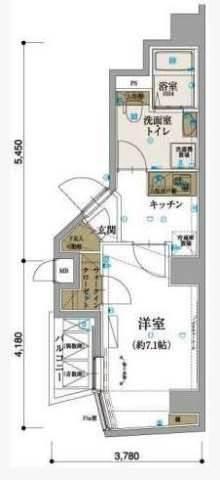 リヴシティ文京春日(1K/10階)の間取り写真