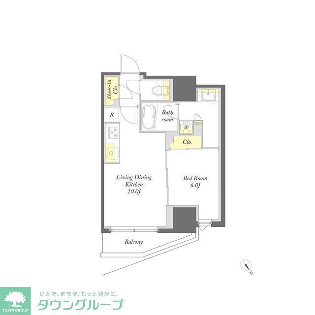 プライムメゾン入谷(1LDK/4階)の間取り写真