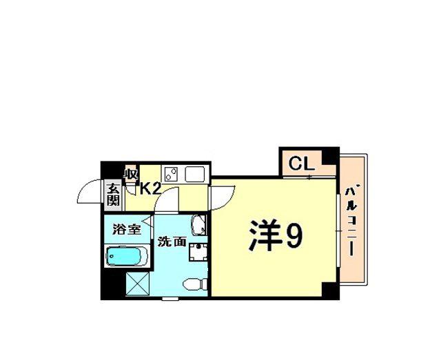 フォーラム西宮平松町(1K/2階)の間取り写真