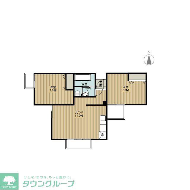 八事ハイツ(1DK/5階)の間取り写真